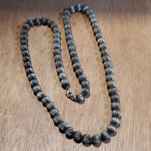 Vintage Silver Beaded Necklace D